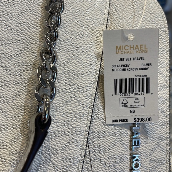 Michael Kors Jet Set Travel Medium Signature Logo Dome Crossbody Satchel NWT - Picture 13 of 16